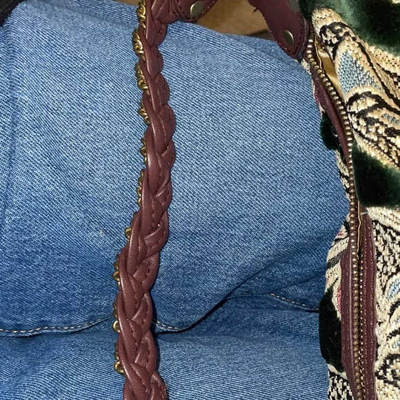 Maxx New York Green and Brown Patterned Hobo Bag - Picture 5 of 8